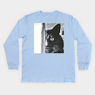 PHOTOGRAPHY CAT BLACK Kids Long Sleeve T-Shirt